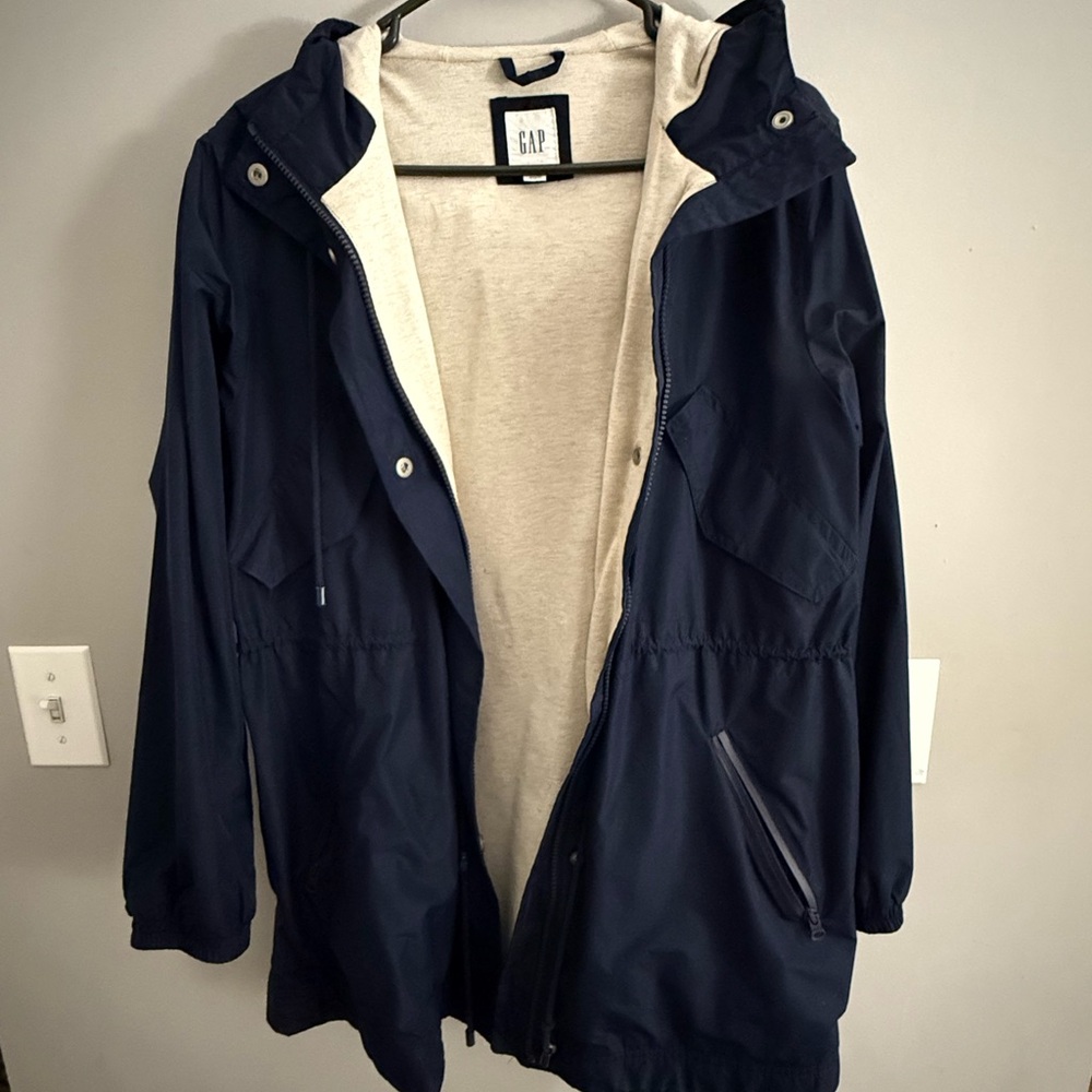 GAP navy linen lined fall jacket